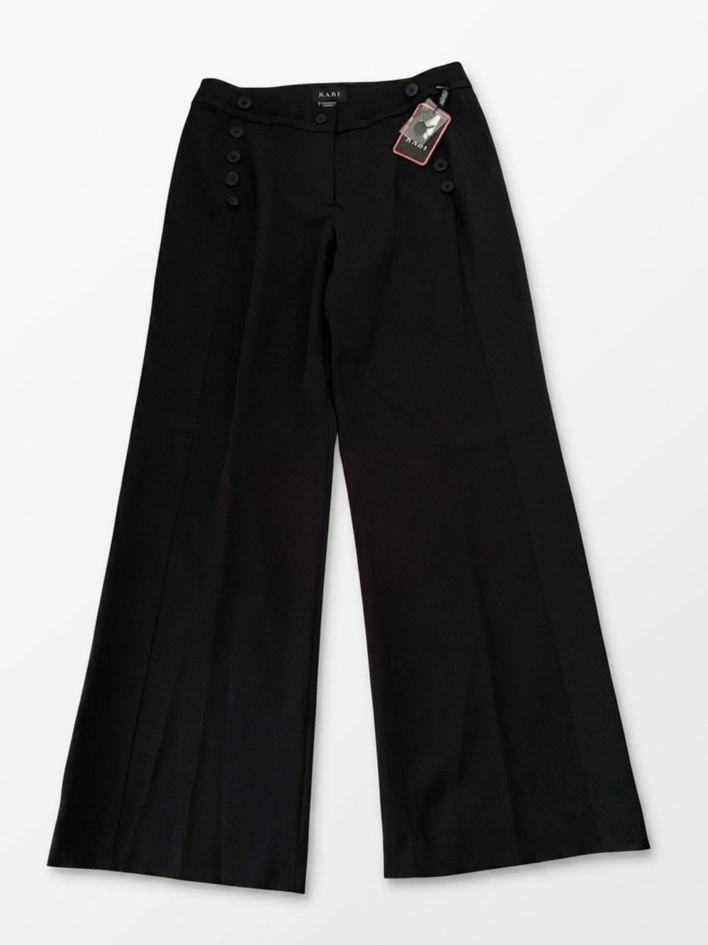 Nabi Black Flat Front Slacks Size Small
